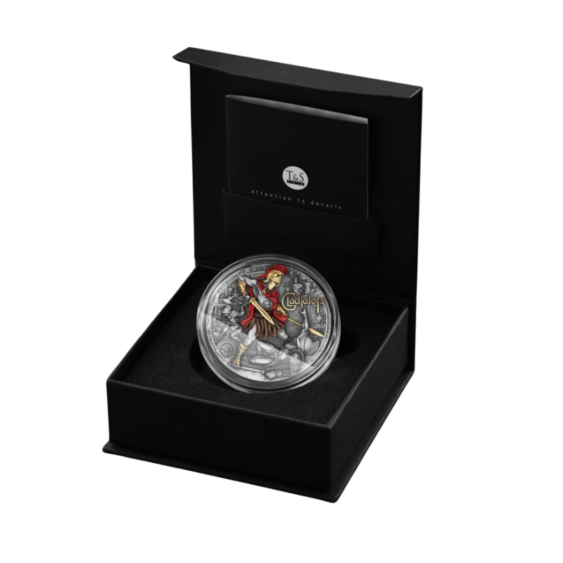 Gladiators Silver Gilded Color Coin Antiqued 2 Oz 2024