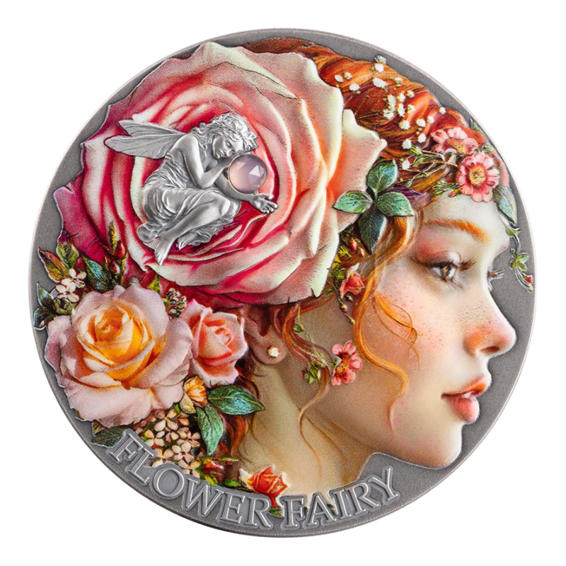 Nature Spirits – Flower Fairy Silver Color Coin Antiqued 2 Oz 2026