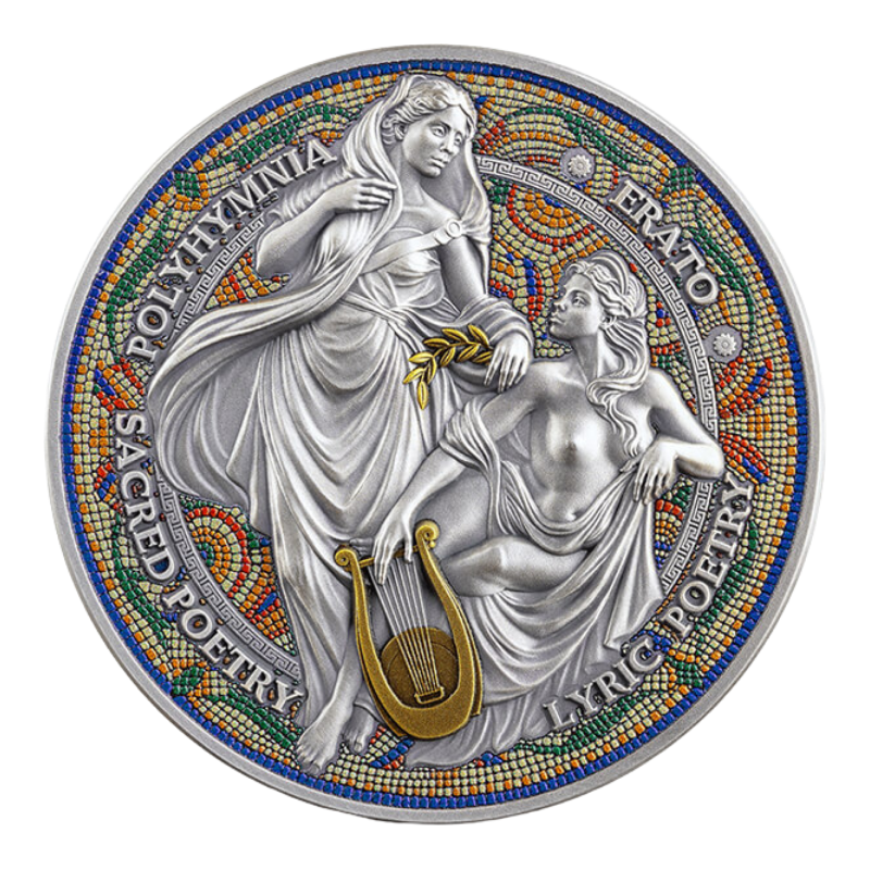 Nine Muses – Erato & Polyhymnia Silver Coin 2 Oz 2026