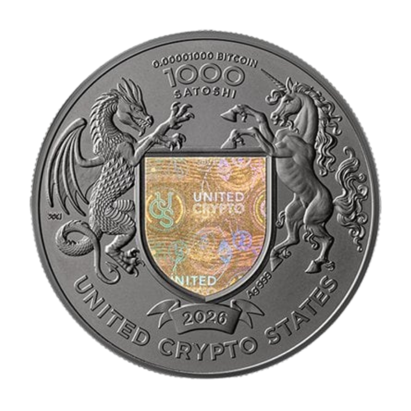 United Crypto States – Cannabis Sativa Silver Gilded Ruthenium Coin 1 Oz 2026