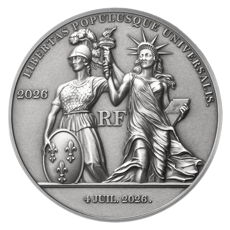 History of American Independence - Liberty Silver Coin Antiqued 2 Oz 2026