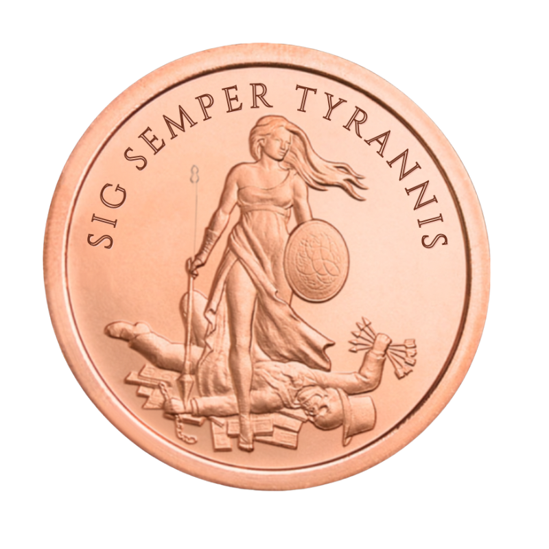 Silver Shield - Sic Semper Tyrannis Copper Coin 1 AVDP Oz 2026