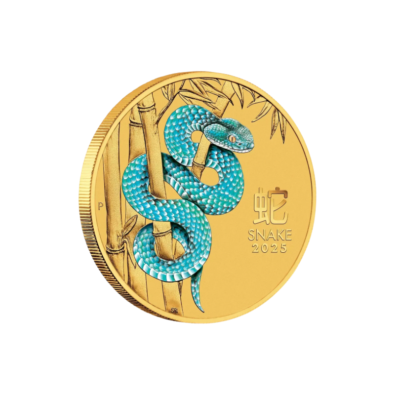 Australian Lunar lll – Year Of The Snake Gold Color Coin 1/10 Oz 2025