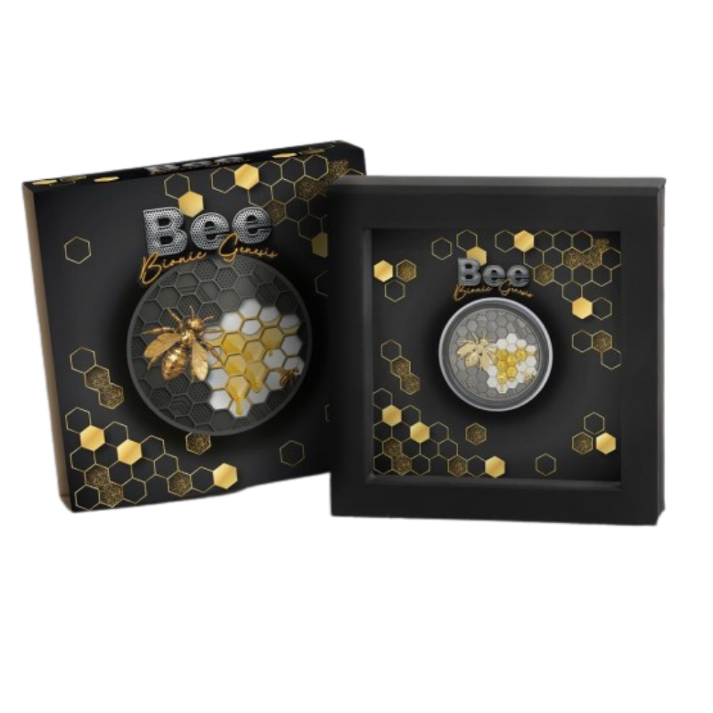 Bionic Genesis -Bee Silver Gilded Coin Black Proof 2 Oz 2026