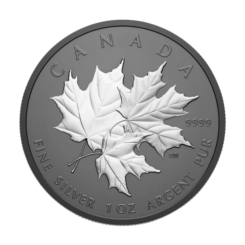 Canadian Maple Leaf Triple Silver Rhodium Coin 1 Oz 2026