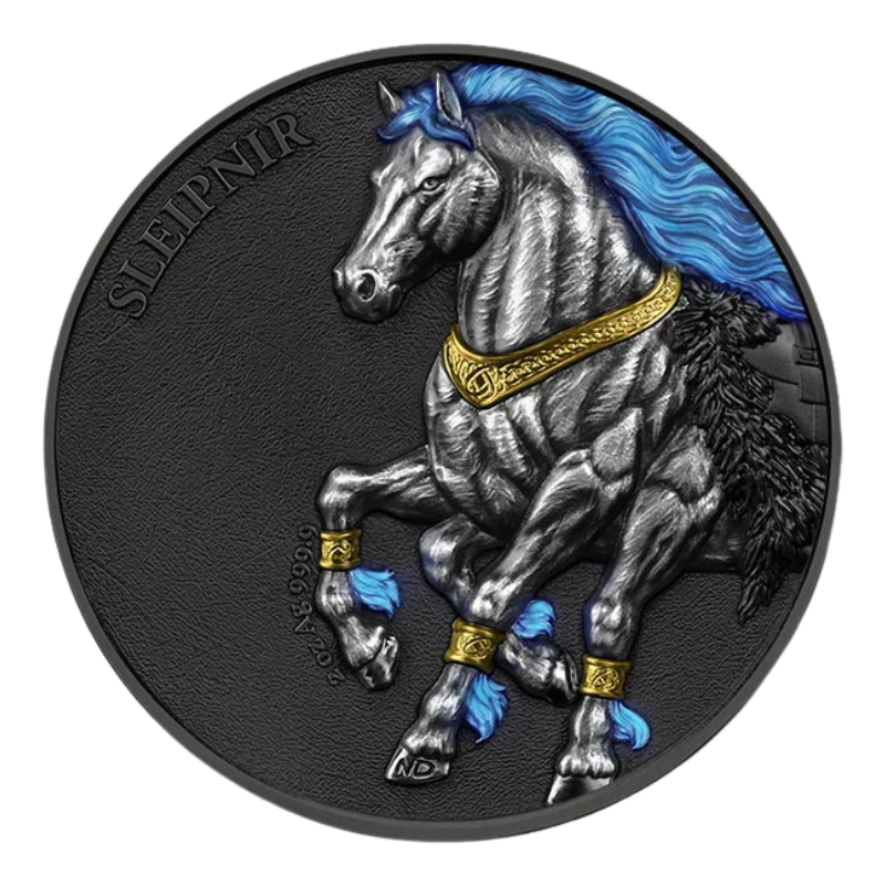 Germania Beasts - Sleipnir Silver Gilded Ruthenium Coin 2 Oz 2026