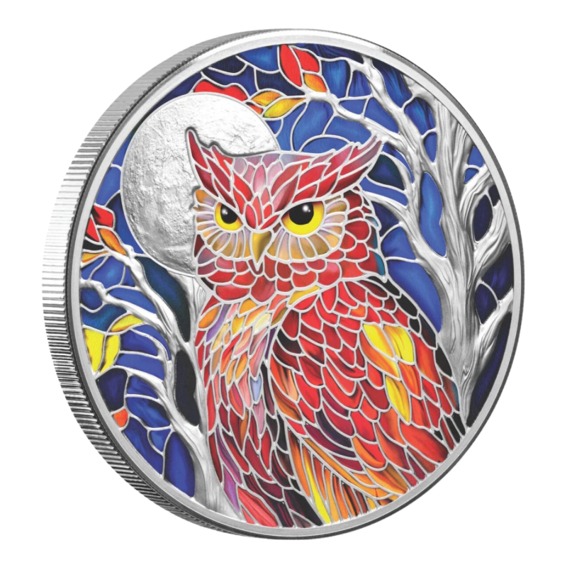 Nature's Window - Majestic Owl Silver Color Coin Proof 2 Oz 2026