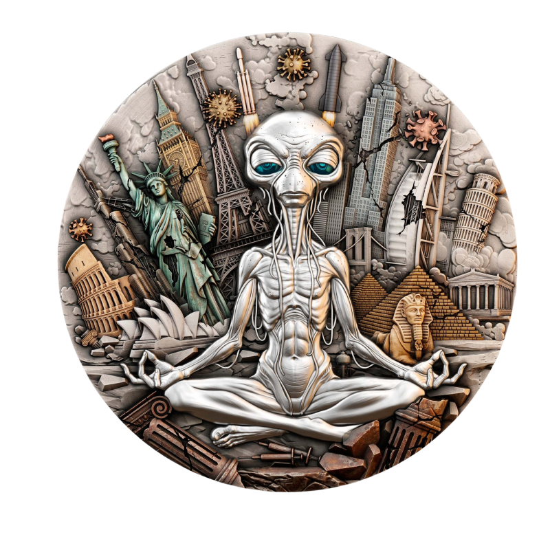 The End Of The World - Darkest Hour Silver Color Coin Antiqued 2 Oz 2026