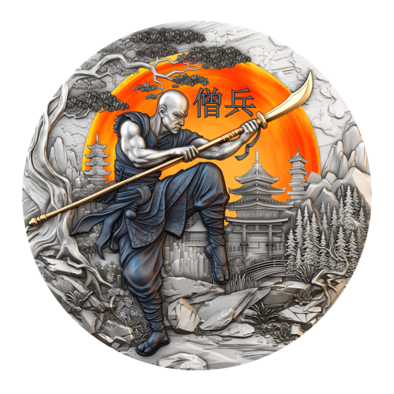 The Warrior's Path - Sohei Silver Color Gilded Coin Antiqued 2 Oz 2026