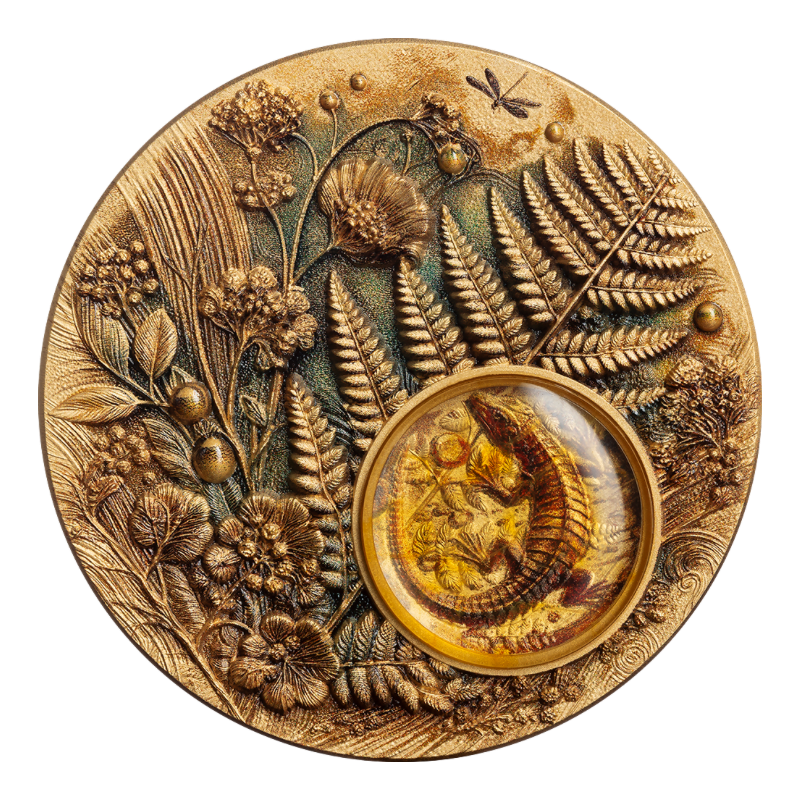 Amber Mirage - Lizard Silver Coin Gilded Color Coin Antiqued 2 Oz 2026