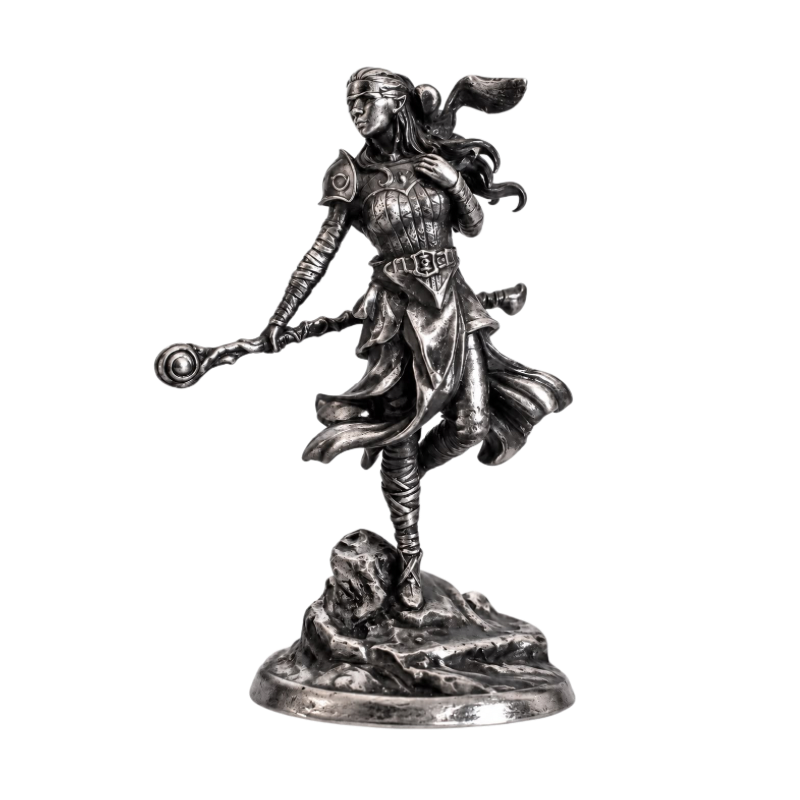 Elf Guy Worrior Statue Hand Poured Silver Bar 3 Oz