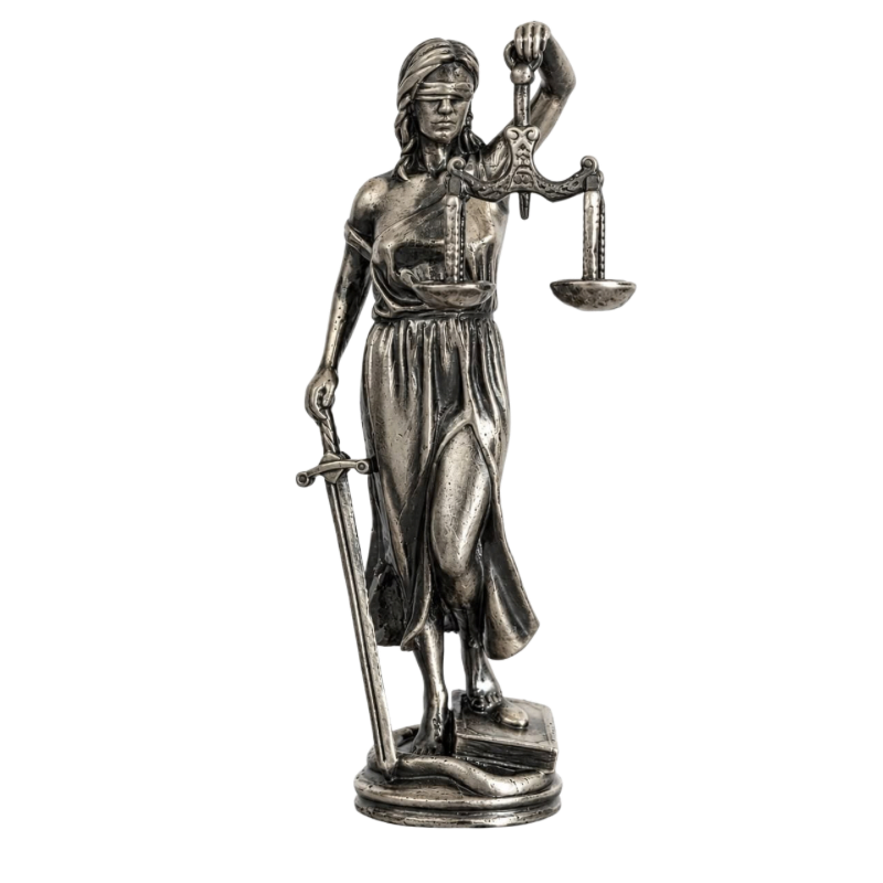 Justitia Augusta Statue Hand Poured Silver Bar 5 Oz