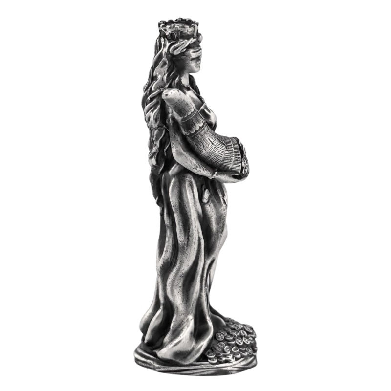 Lady Fortuna Statue Hand Poured Silver Bar 5 Oz