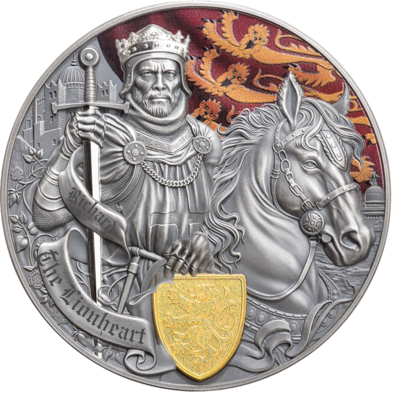 Legends of Battlefield - Richard The Lionheart Silver Gilded Color Coin Antiqued 2 Oz 2026