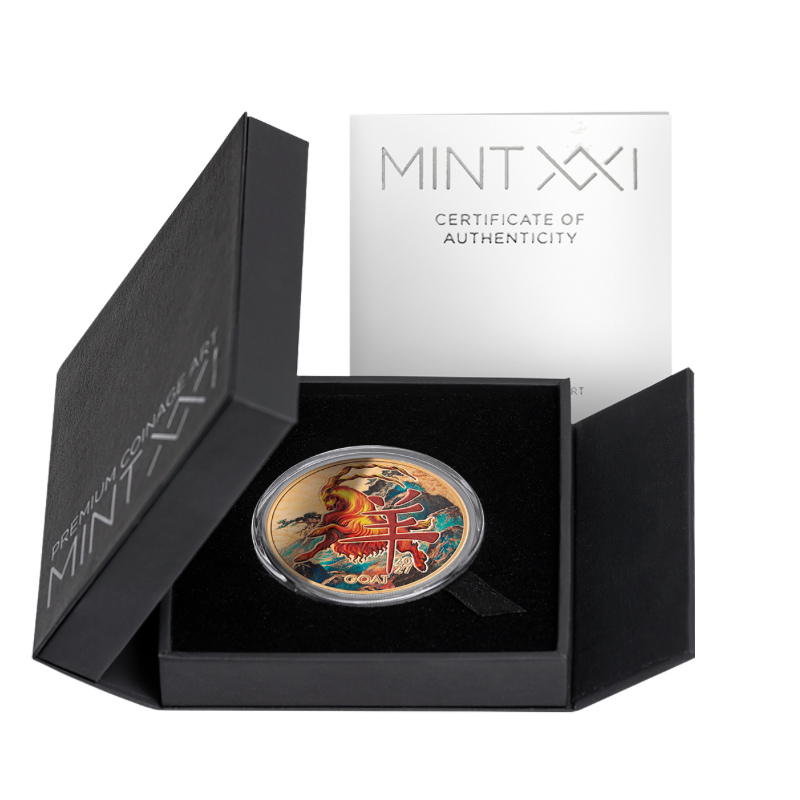 Lunar Zodiac Golden Collection - Year of the Goat Silver Color Gilded Coin Proof 12 Oz 2026