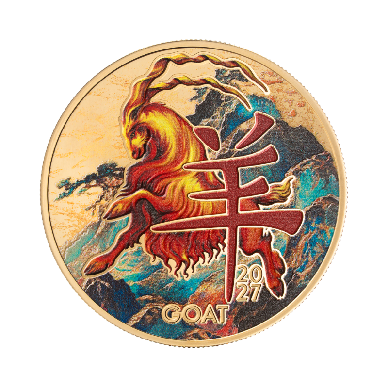 Lunar Zodiac Golden Collection - Year of the Goat Silver Color Gilded Coin Proof 1/2 Oz 2026