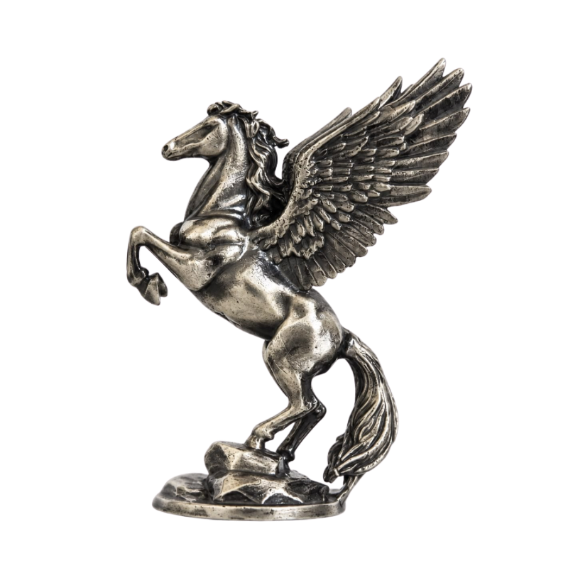 Pegasus Statue Hand Poured Silver Bar 2 Oz
