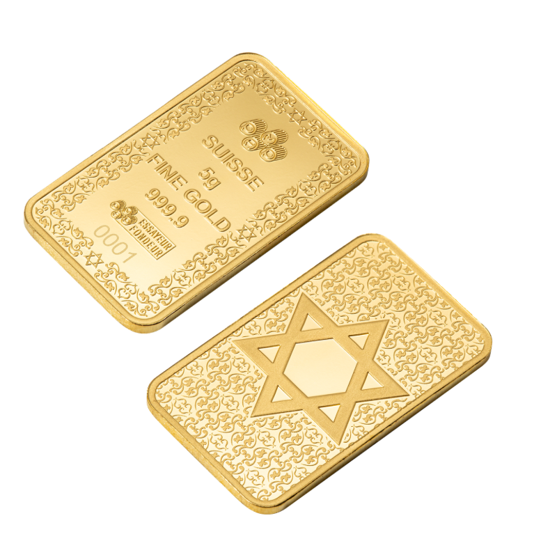 Suisse Pamp – Star of David Gold Bar 5 Gram