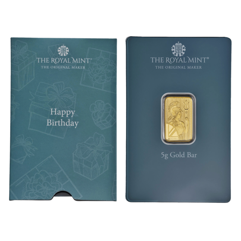 The Royal Mint - Happy Birthday Gold Bar 5 Gram