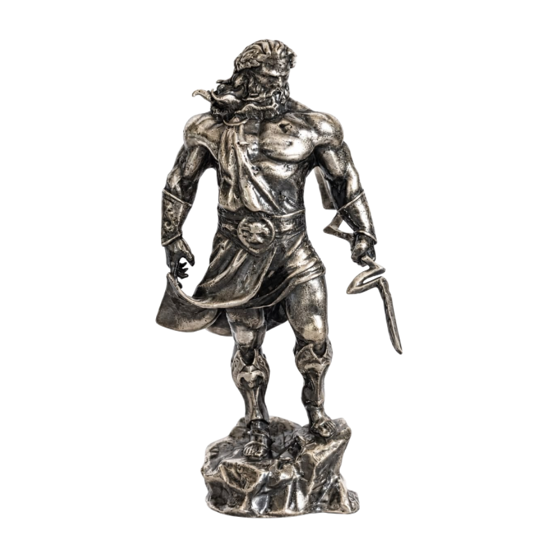 Zeus Statue Hand Poured Silver Bar 5 Oz