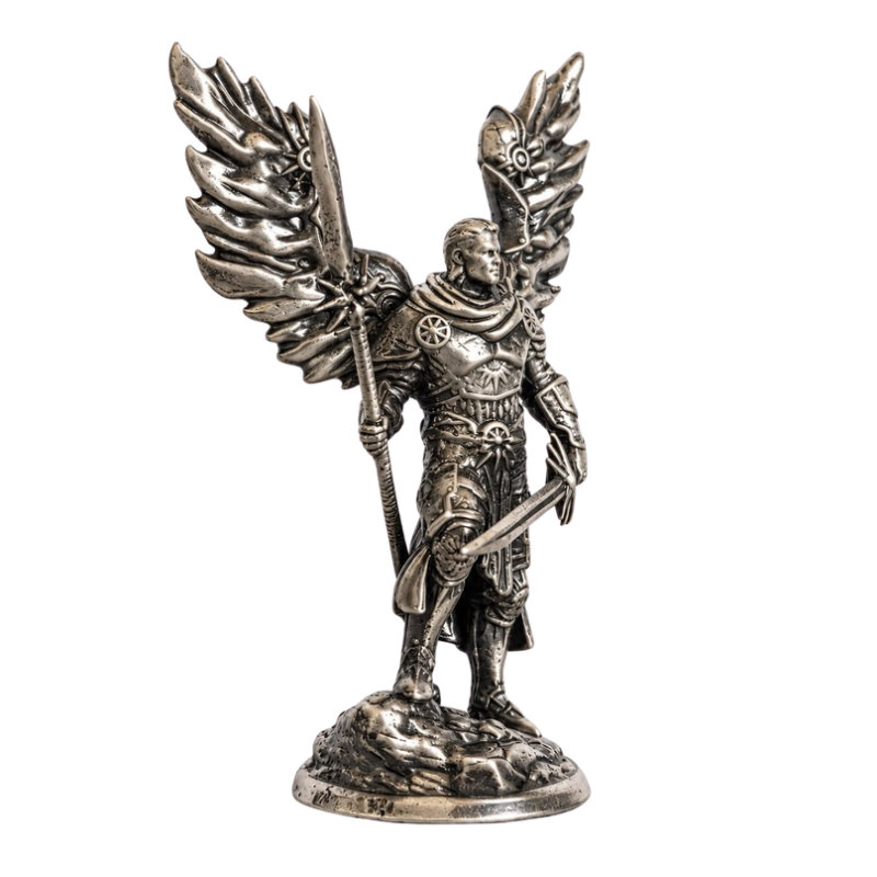 Aasimar Paladin Statue Hand Poured Silver Bar 3 Oz