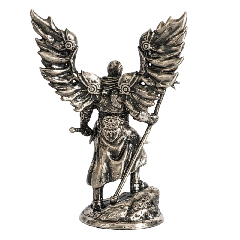 Aasimar Paladin Statue Hand Poured Silver Bar 3 Oz