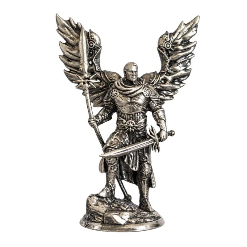 Aasimar Paladin Statue Hand Poured Silver Bar 3 Oz
