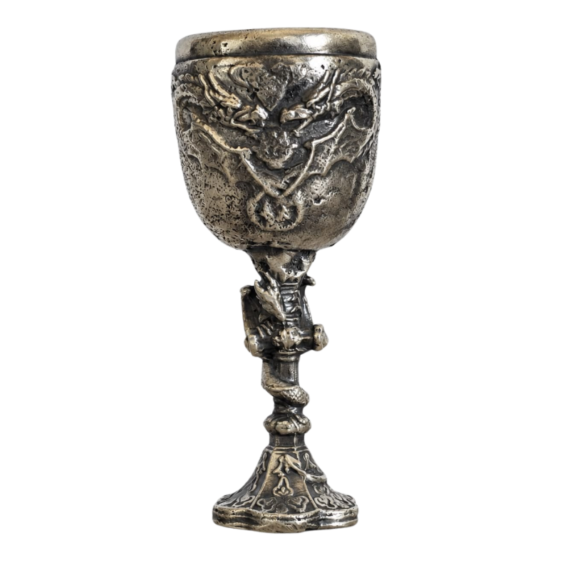 Dragon Bowl Drinking Wine Statue Hand Poured Silver Bar 2 Oz