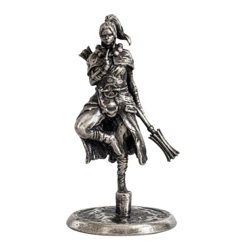Female Monk Statue Hand Poured Silver Bar 3 Oz