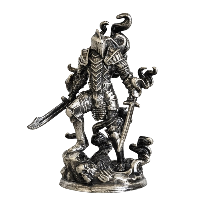 Umbral Sentinel Fighter Statue Hand Poured Silver Bar 3 Oz